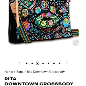 Consuela Black and Multicolor Floral Crossbody Bag